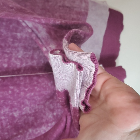 Sundance Washed Purple Cotton V-Neck Sweater Size Extra Small Oversized - Picture 4 of 10